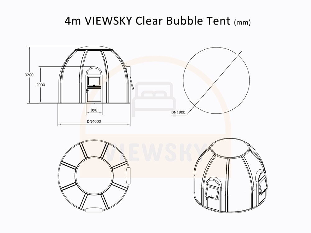 VIEWSKY Tente bulle transparente