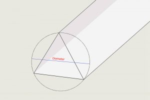 Diamètre de la barre acrylique triangulaire