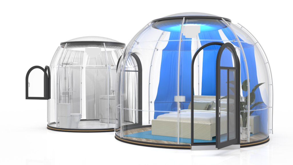 ZABEES Tente Gonflable ExtéRieure De DôMe De Maison De Bulle, Tente  Transparente De Camping De Gazebo De Luxe De DôMe De Maison De Bulle, 3-5